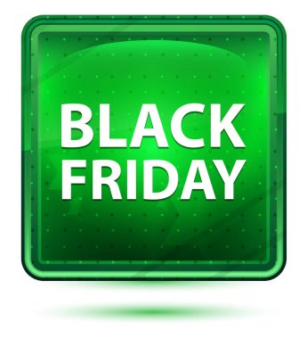 Black Friday Neon Açık Yeşil Kare Düğme