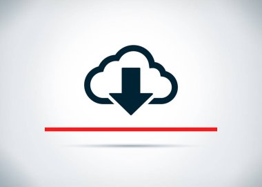 Bulut indir simgesi soyut düz arka plan tasarım illüstrasyon