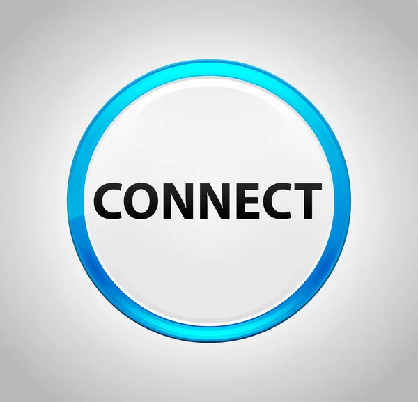 Connect Round Blue Push Button — Stock Photo, Image