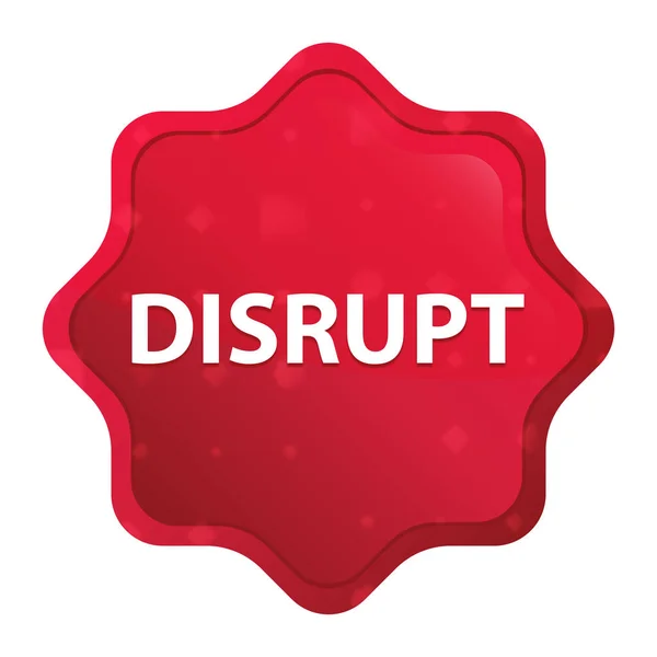Disrupt misty rose red starburst sticker button — Stock Photo, Image