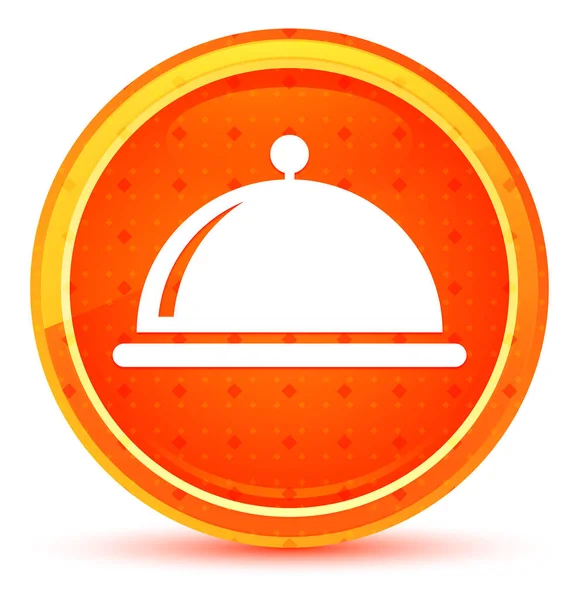 Food cover icon natural orange round button — Stock Photo, Image