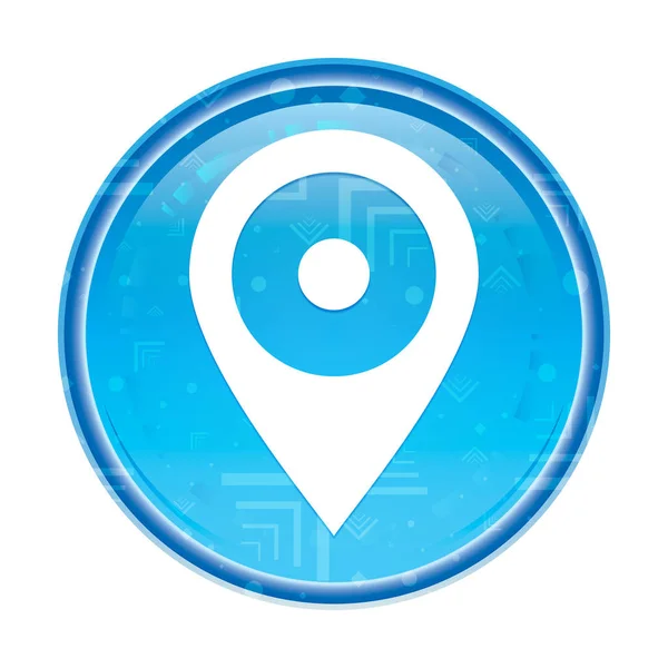 Localización pin icono floral azul botón redondo —  Fotos de Stock