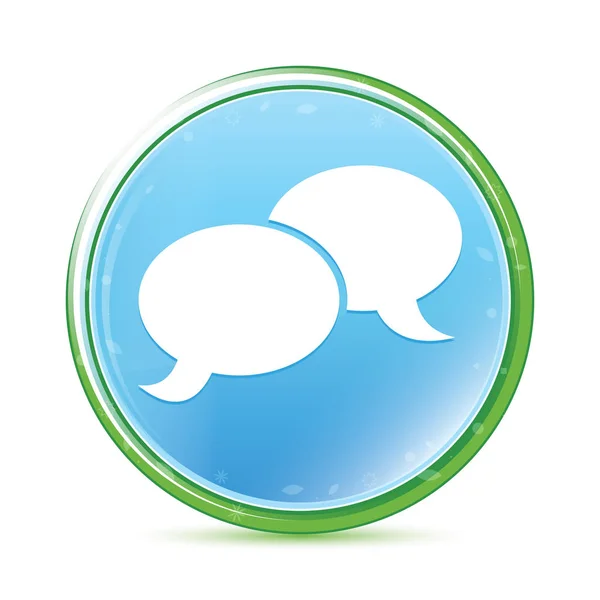 Chat icon natural aqua cyan blue round button — Stock Photo, Image