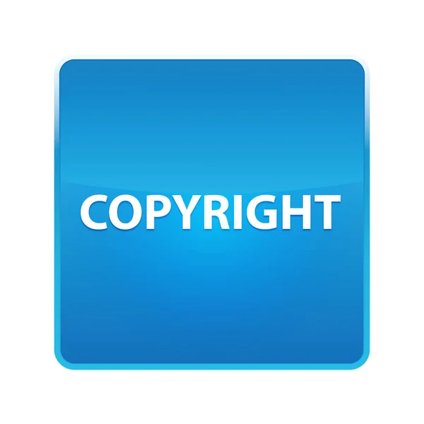 Blå, skinnende copyright-knapp – stockfoto