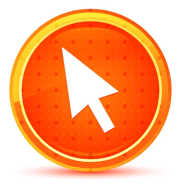 Icono del cursor botón redondo naranja natural —  Fotos de Stock