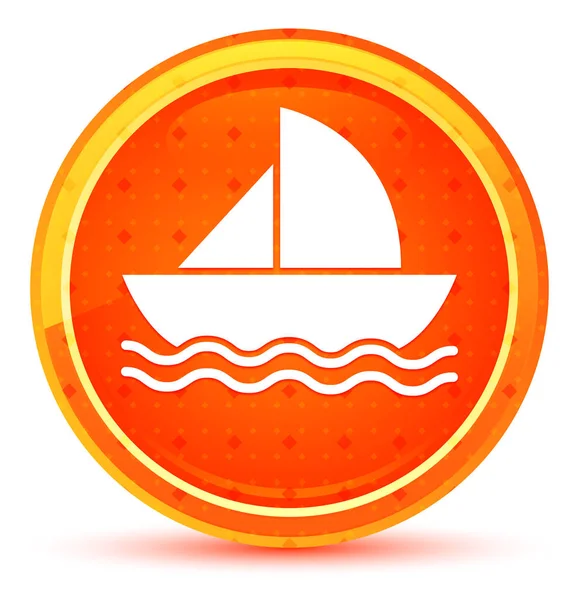 Zeilboot pictogram natuurlijke oranje ronde knop — Stockfoto