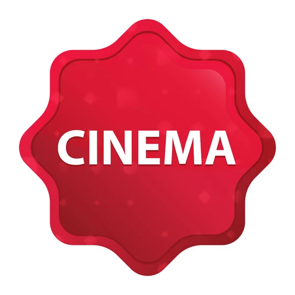 Cinema misty rose red starburst sticker button — Stock Photo, Image