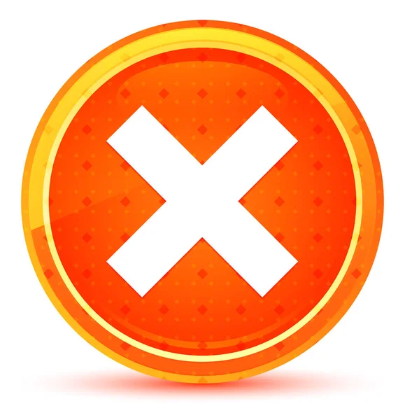 Cross Icon Natural orange rund knapp — Stockfoto