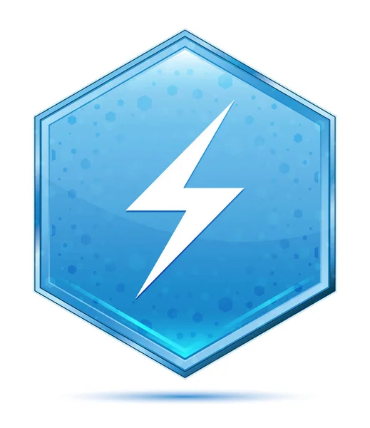 Elektrisk bult ikon kristallblå insexknapp — Stockfoto