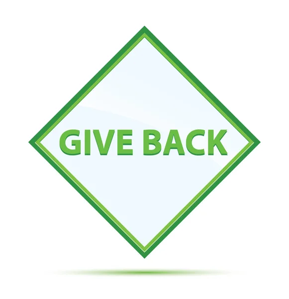 Give Back modern abstract green diamond button — Stock Photo, Image