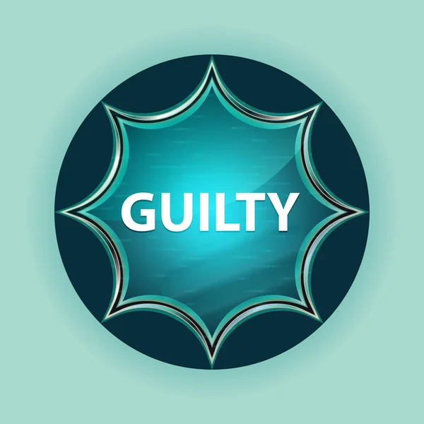 Guilty magical glassy sunburst blue button sky blue background — Stock Photo, Image
