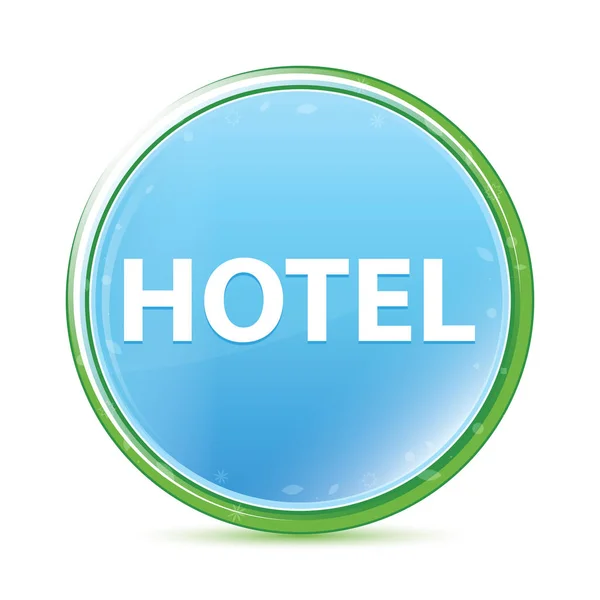 Hotel Natural Aqua cyaan blauwe ronde knop — Stockfoto