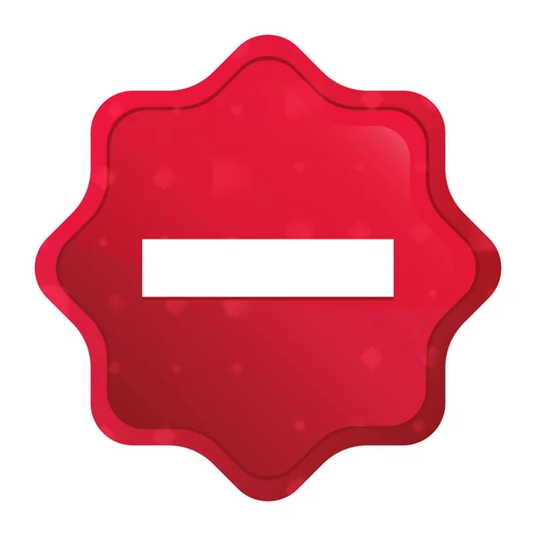 Minus icon Misty Rose Rode Starburst sticker knop — Stockfoto