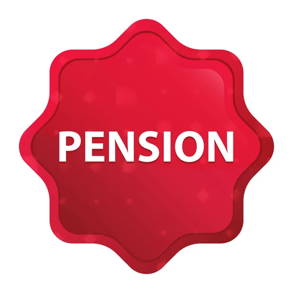 Pension misty rose red starburst sticker button — Stock Photo, Image
