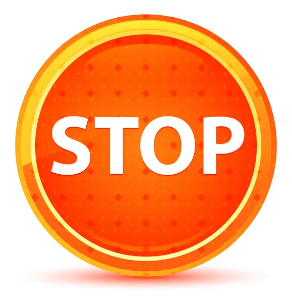 Stop natuurlijke oranje ronde knop — Stockfoto
