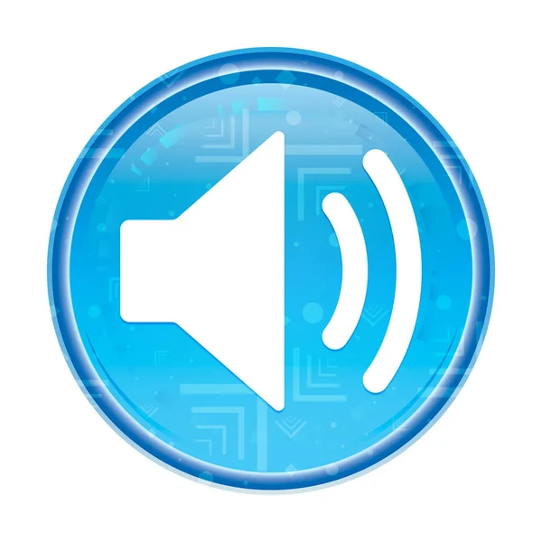 Volume speaker icon Floral blauwe ronde knop — Stockfoto