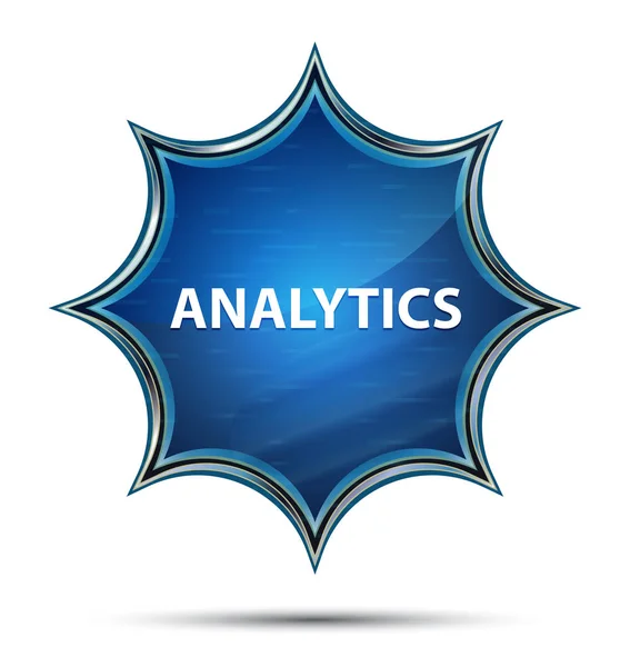 Analytics varázslatos üveges Sunburst kék gomb — Stock Fotó