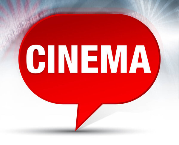 Cinema Isolated on Red Bubble Background