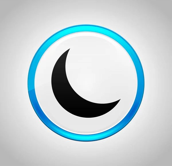 Ícone de meia lua crescente botão azul rodada — Fotografia de Stock