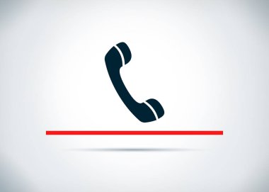 Telefon simgesi soyut düz arka plan tasarım illüstrasyon