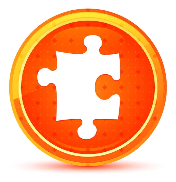 Puzzle icona arancione naturale pulsante rotondo — Foto Stock