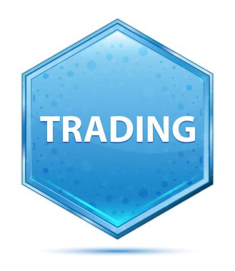 Ticaret kristal mavi altıgen düğmesi