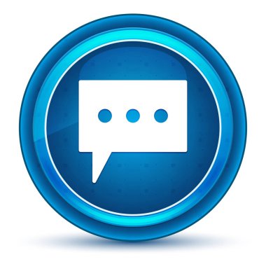 Yorum simgesi göz küresi mavi yuvarlak düğme