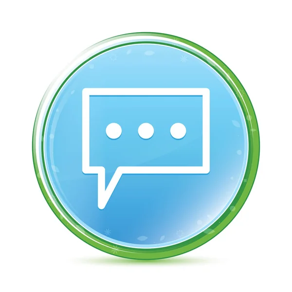 Comment icon natural aqua cyan blue round button — Stock Photo, Image