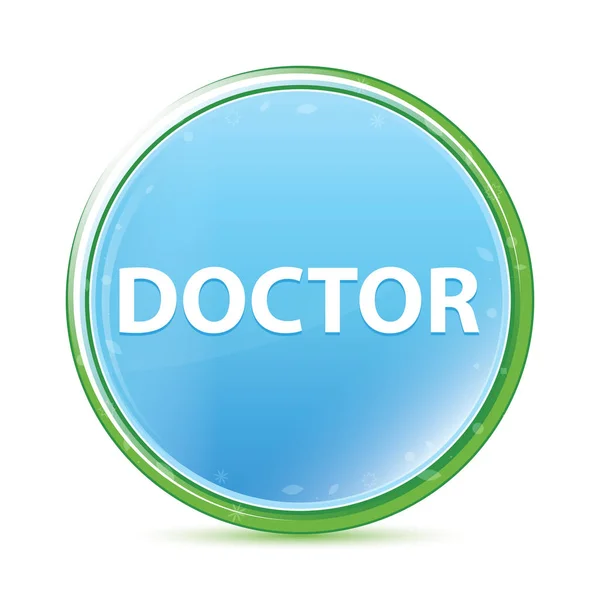 Doctor natural aqua cyan blue round button — Stock Photo, Image