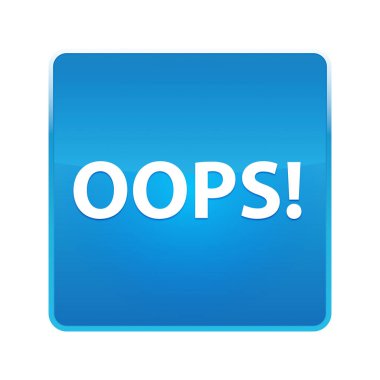 Oops! parlak mavi kare düğmesi