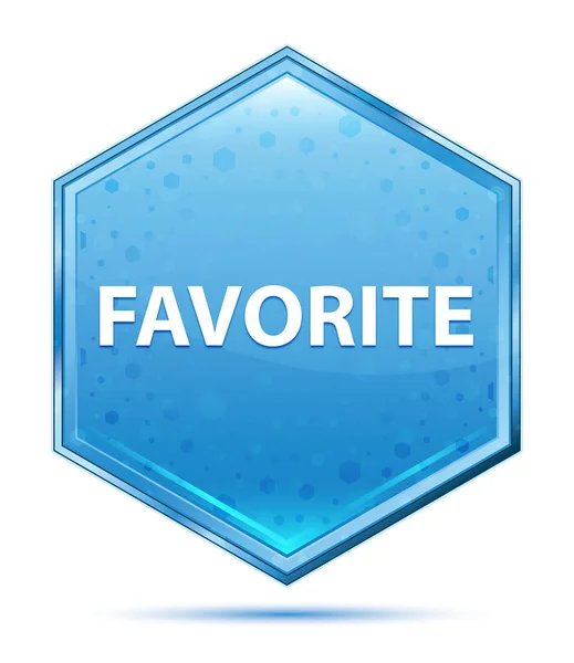 Favorite crystal blue hexagon button — Stock Photo, Image