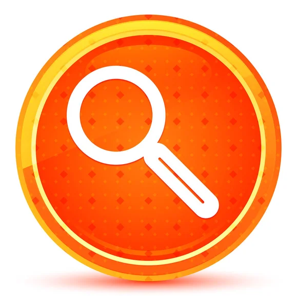 Magnifying glass icon natural orange round button — Stock Photo, Image