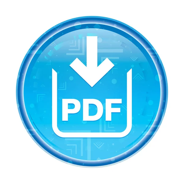 Pdf Dokument herunterladen Symbol blumiger blauer runder Knopf — Stockfoto