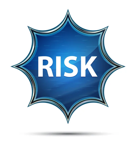 Risk magical glassy sunburst blue button — Stock Photo, Image