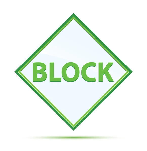 Blok nowoczesny abstrakcyjny zielony przycisk diament — Zdjęcie stockowe
