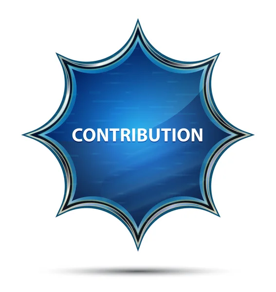 Contribution magical glassy sunburst blue button — Stock Photo, Image