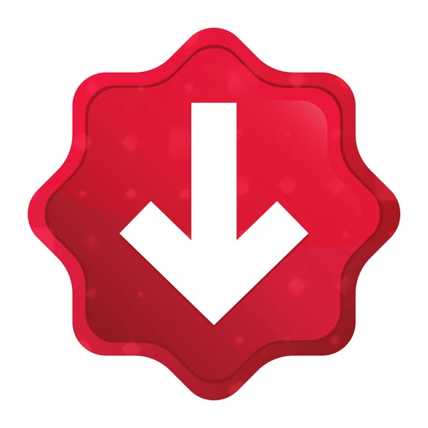 Abajo icono de flecha brumosa rosa rojo starburst botón de pegatina — Foto de Stock