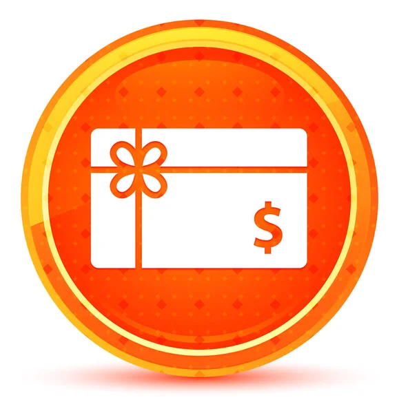 Gift Card dollarteken pictogram natuurlijke oranje ronde knop — Stockfoto