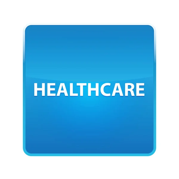 Healthcare shiny blue square button — Stock Photo, Image