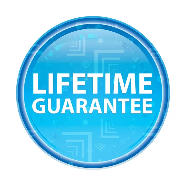 Lifetime Guarantee floral blue round button — Stock Photo, Image