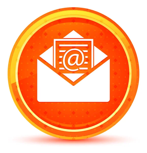 Newsletter email icône naturel orange bouton rond — Photo