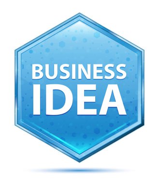 İş Fikri kristal mavi altıgen düğmesi