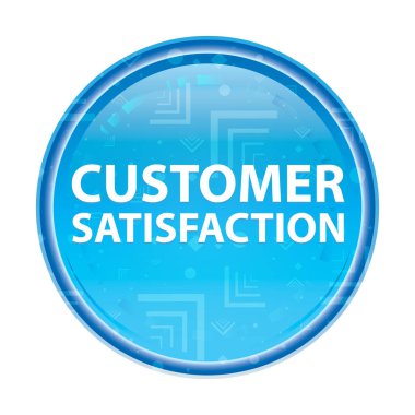 Müşteri Memnuniyeti çiçek maviyuvarlak düğme