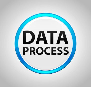 Veri İşlemi Yuvarlak Mavi Düğme