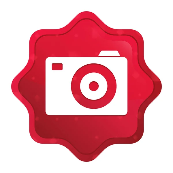 Camera icon misty rose red starburst sticker button — Stock Photo, Image