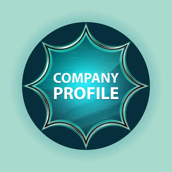 Firmenprofil magisch glasig sunburst blue button sky blue bac — Stockfoto