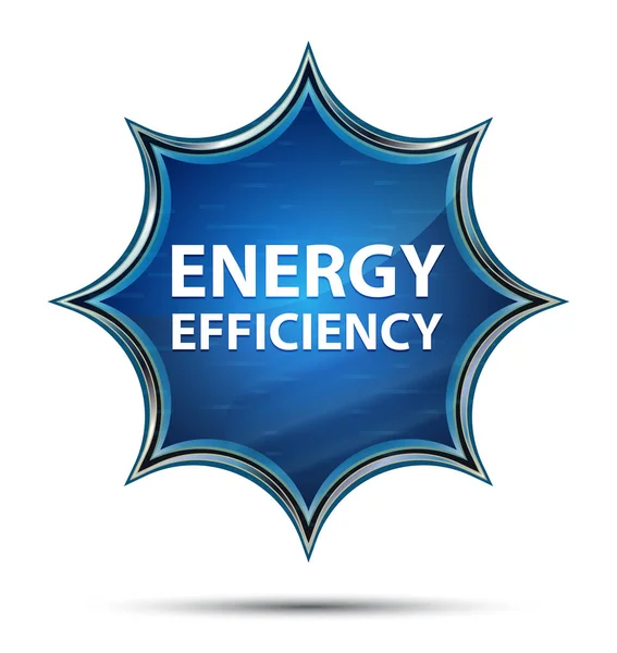 Energy Efficiency magical glassy sunburst blue button — Stock Photo, Image