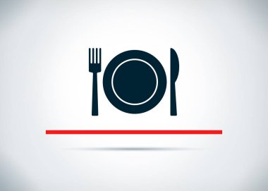 Çatal ve bıçak simgesi soyut düz arka plan tasarımı i plaka