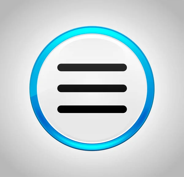 ハンバーガーメニューバーアイコン丸い青いプッシュボタン — ストック写真