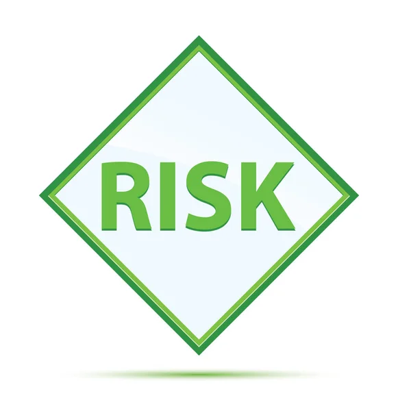 リスク現代抽象的な緑のダイヤモンドボタン — ストック写真
